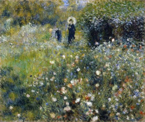 Auguste Renoir - women with a parasol in a garden