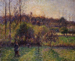 Camille Pissarro - Soleil levant à Eragn