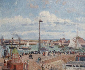 Fototapety  Camille Pissarro - The Pilots Jetty at Le Havre