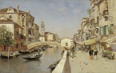 Fototapety  Martín Rico - River San Lorenzo with the Campanile of San Giorgio dei Greci, Venice