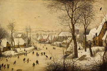 Pieter Bruegel - Winter Landscape with Skaters and Birds Trap