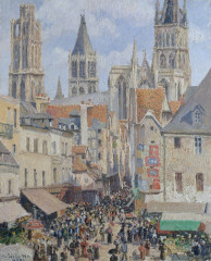Fototapety  Camille Pissarro - Rue de lEpicerie Rouen