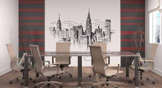 Fototapeta do biura z motywem architektonicznym - ilustracja miasta Nowy York