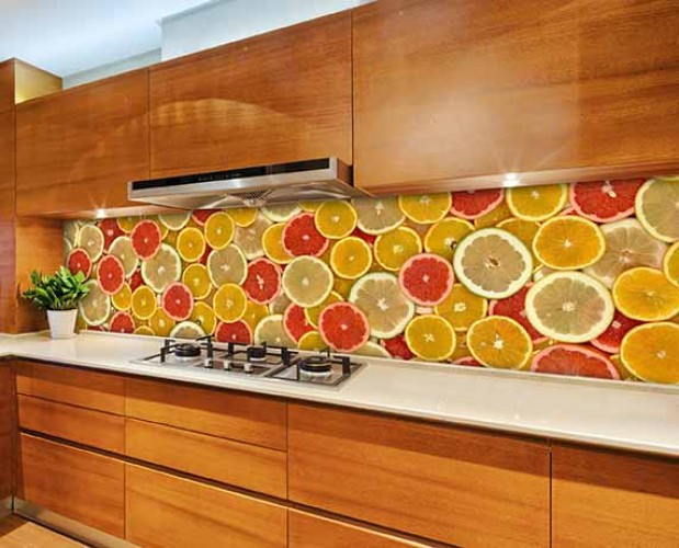 Fototapeta do kuchni z owocami cytrusowymi