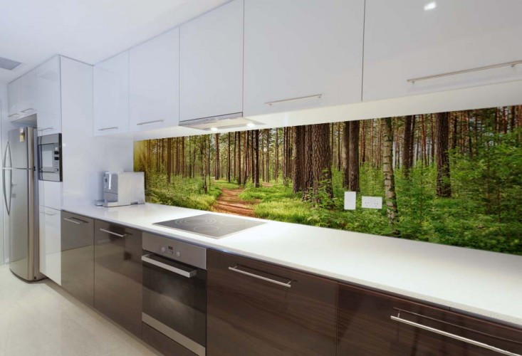 Fototapeta do kuchni z panoramą - Krajobraz leśny