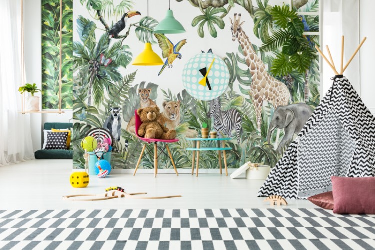 Fototapeta do pokoju dziecka – dżungla i zwierzęta