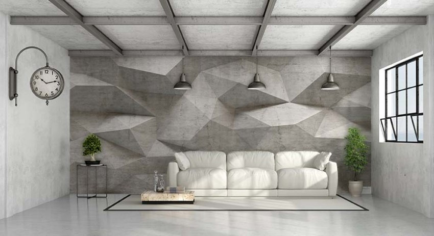 Fototapeta do salonu w stylu industrialnym z motywem bloków betonowych