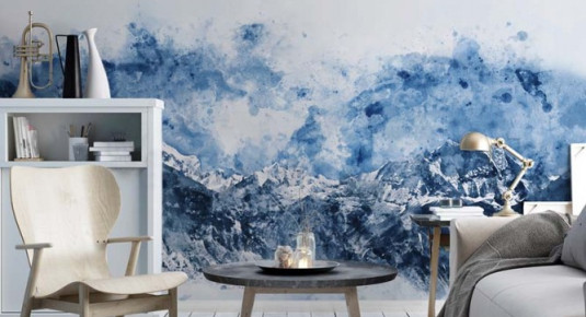Fototapeta inspirowana zimą - Ośnieżone góry jak malowane