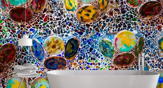 Fototapeta kolorowa mozaika ze szkła i kamieni 