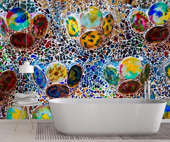 Fototapeta kolorowa mozaika ze szkła i kamieni 