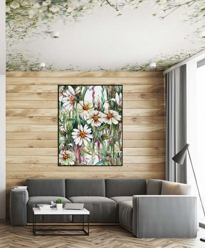 Fototapeta na sufit z białymi kwiatami