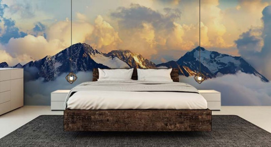 Fototapeta do sypialni - panorama gór, Alpy