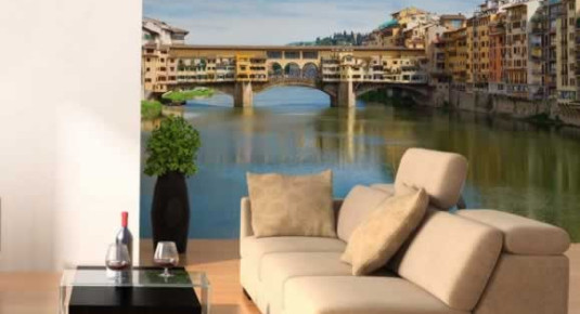 Fototapeta z motywem mostu Ponte Vecchio na rzece Arno we Florencji