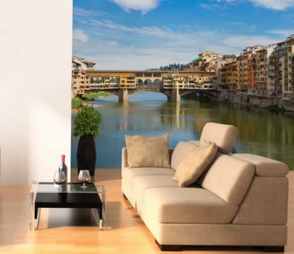 Fototapeta z motywem mostu Ponte Vecchio na rzece Arno we Florencji