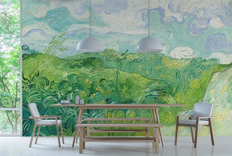 Fototapeta z obrazem Vincenta van Gogha - Zielone pola pszenicy, Auvers