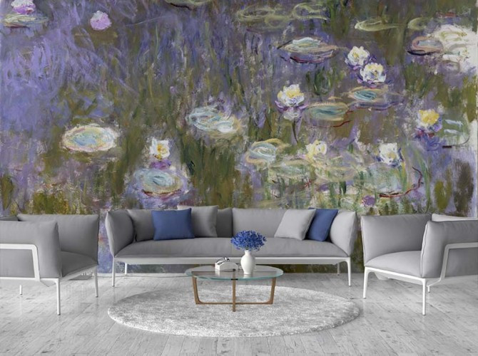 Fototapeta do salonu - nenufary, lilie wodne, reprodukcja obrazu Claude Moneta
