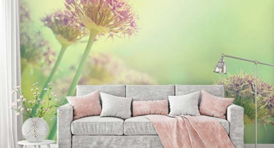 Fototapeta z kwiatami w pastelowych, wiosennych kolorach