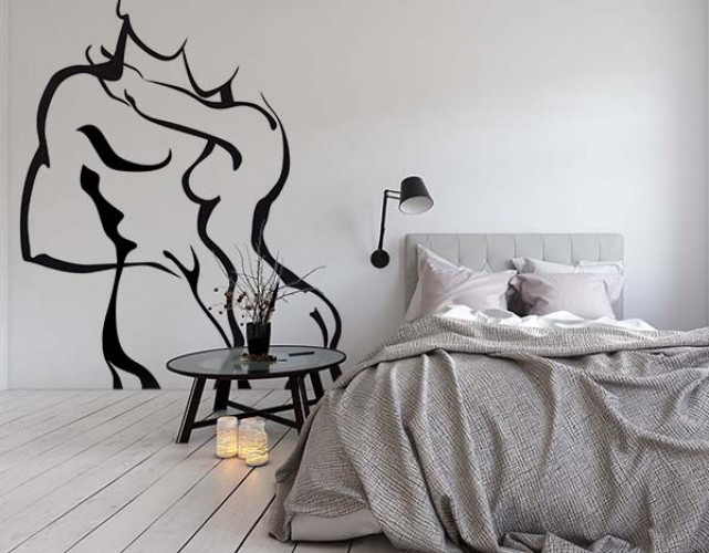 Romantyczna naklejka na ścianę do sypialni