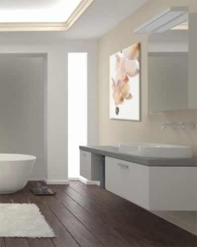Obraz na płótnie do łazienki z motywem białego storczyka