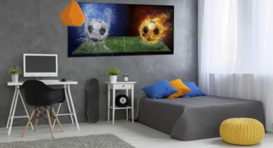 Obraz na płótnie do pokoju chłopca z motywem piłki nożnej