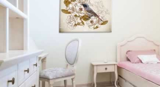 Obraz na płótnie do pokoju dziewczyny w stylu vintage z motywem ptaków