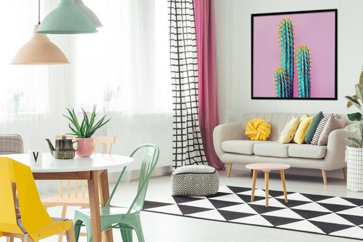 Obraz na płótnie z kaktusem do salonu