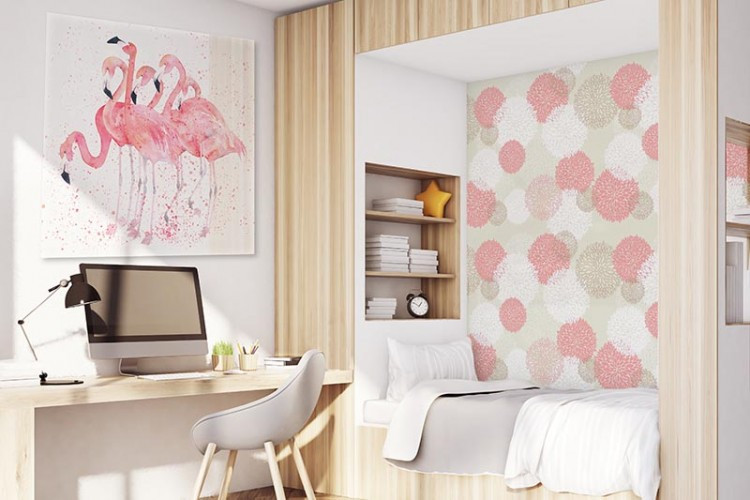Obraz na plexi do pokoju dziewczyny - flamingi jak malowane akwarelą