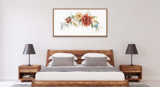Obraz na płótnie nad wezgłowie łóżka, kwiaty, girlandy 