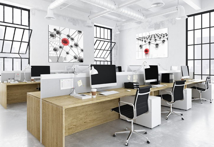Obraz na szkle do biura - Grafika 3D Kule