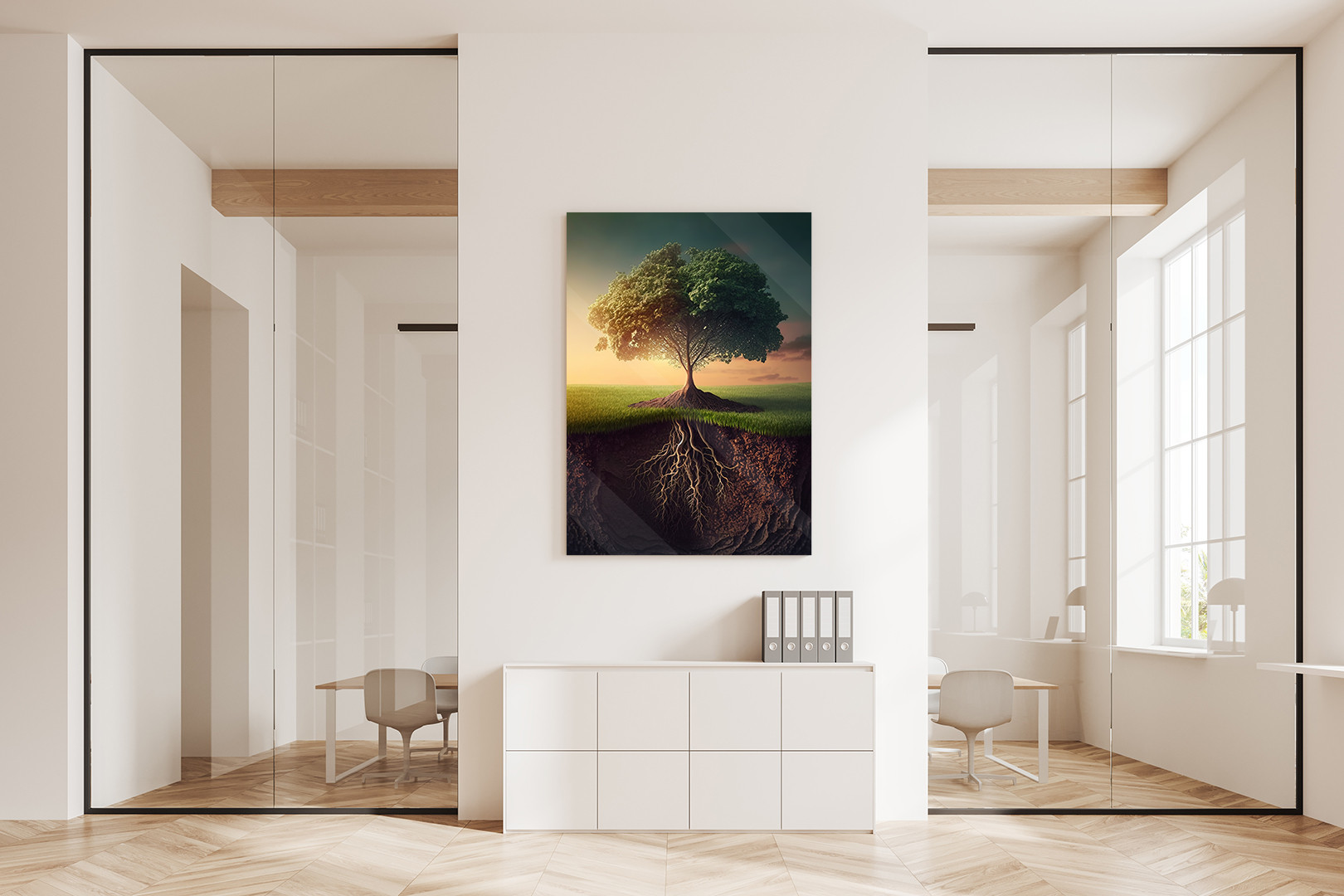 Obraz na szkle Drzewo i jego korzenie