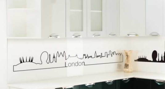Panel szklany Grafika z motywem Londynu