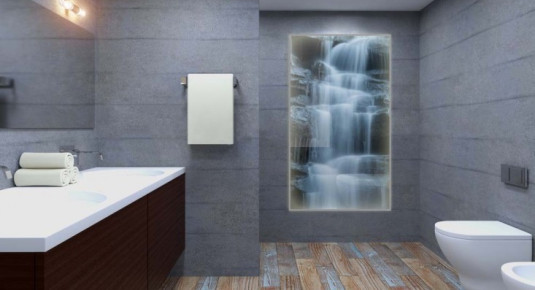 Panel podświetlany LED do łazienki - Wodospad