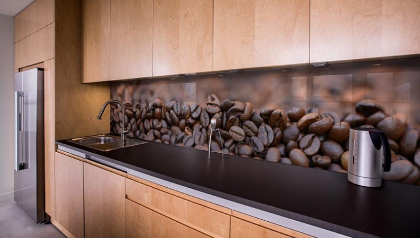 Panel szklany do kuchni - ziarna kawy