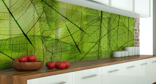 Panel szklany do kuchni - Duże liście