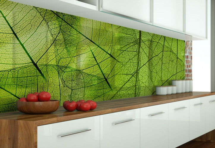 Panel szklany do kuchni - Duże liście