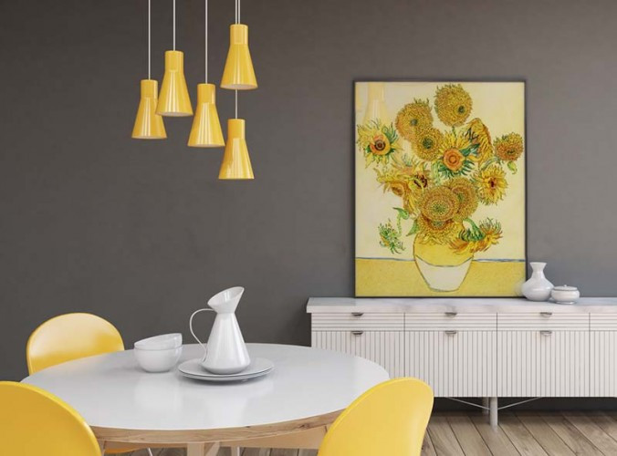 Plakat ze słonecznikami inspirowane van Goghiem