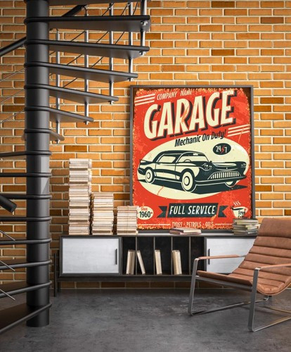 Plakat w stylu vintage - Samochód retro