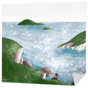 Ilustracja wietrznych klifów nadmorskich