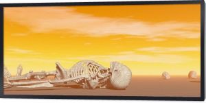 Szkielet na pustyni - renderowanie 3D