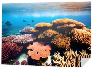 kolorowa rafa koralowa w Egipcie z wodą morską. abstrakcyjne tło.