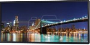 Brooklyn bridge panorama w Nowym Jorku manhattan