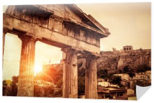 Rzymska Agora o zachodzie słońca latem, Ateny, Grecja
