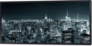 Nowy Jork Manhattanu panorama w nocy