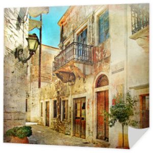 obrazowe stare uliczki Grecji