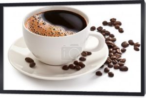 filiżanka kawy i fasola