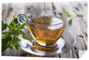przezroczyste filiżankę zielonej herbaty