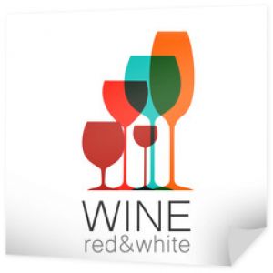 wino czerwone białe logo szablonu