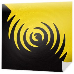 Abstrakcyjne geometryczne czarno-żółte tło z zakrzywionych kształtów wirowych