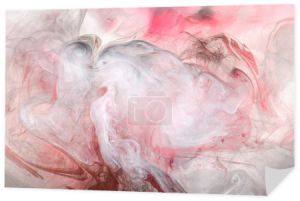 Płyn płynny sztuka abstrakcyjne tło. Różowy taniec farby akrylowe pod wodą, ocean przestrzeń dymu