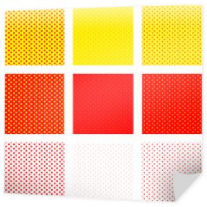 Duotone, czerwony, żółty pop-art, kropki, kropkowany wzór.
